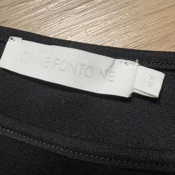 Anne Fontaine Twist Top black cropped sweater size 44 US 12 L statement Bows - Picture 7 of 13